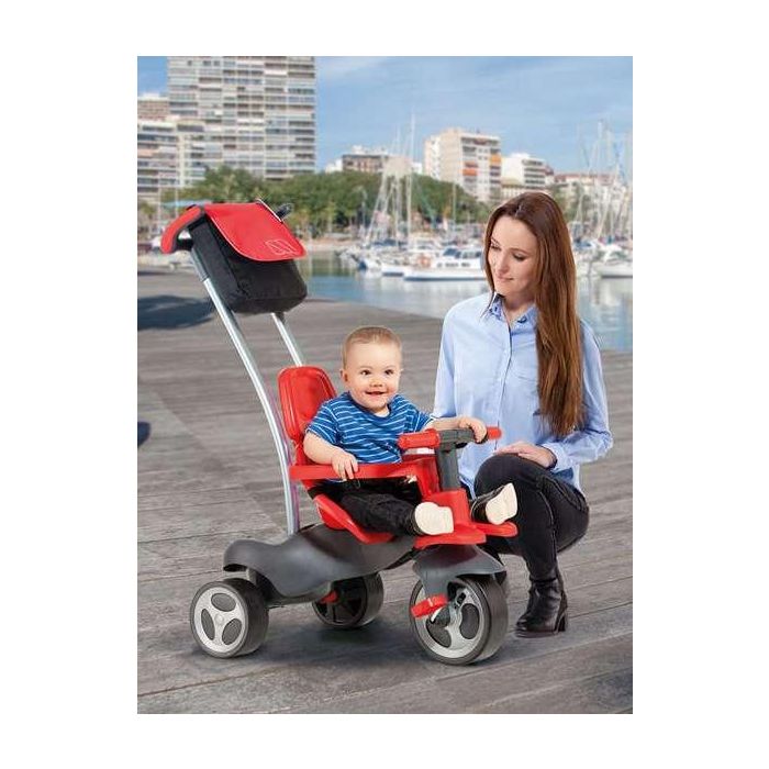 Molto Triciclo Urban Trike Rojo con Palo, Cinturón, Bolsa y Rueda de Goma 98 cm