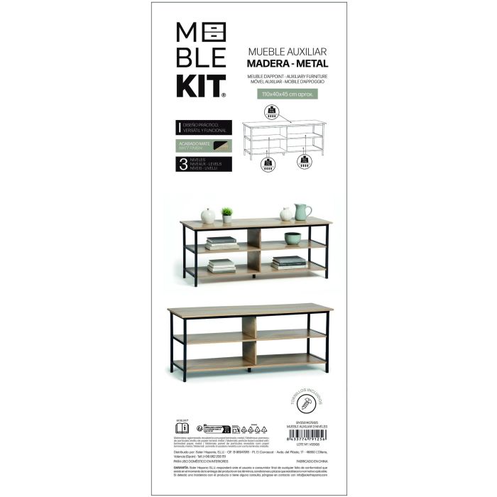 Inde Mueble Auxiliar 3 Niveles Moblekit Medidas 110x40x45 cm 4 Inde Mueble Auxiliar 3 Niveles Moblekit Medidas 110x40x45 cm 4