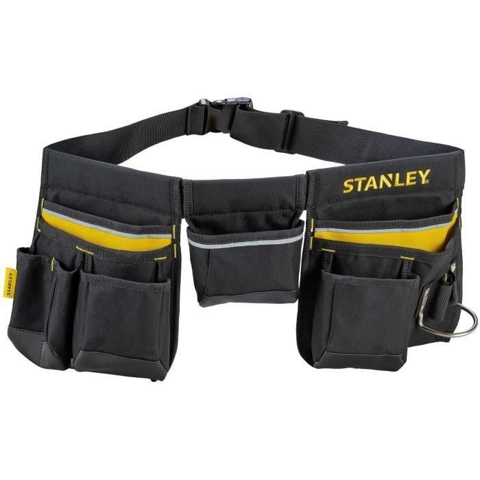 Stanley 1-96-178 Cinturón Portaherramientas Acolchado Talla Adaptable con Bolsas y Soporte Martillo Poliéster Negro 3