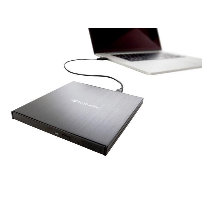 Verbatim Grabadora Externa CD/DVD Slim USB-C Negra 7