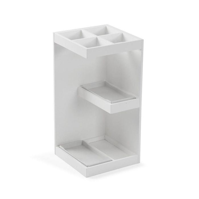 Versa Paraguero Doble Madera Blanco 23.5x48 cm 0 Versa Paraguero Doble Madera Blanco 23.5x48 cm 0