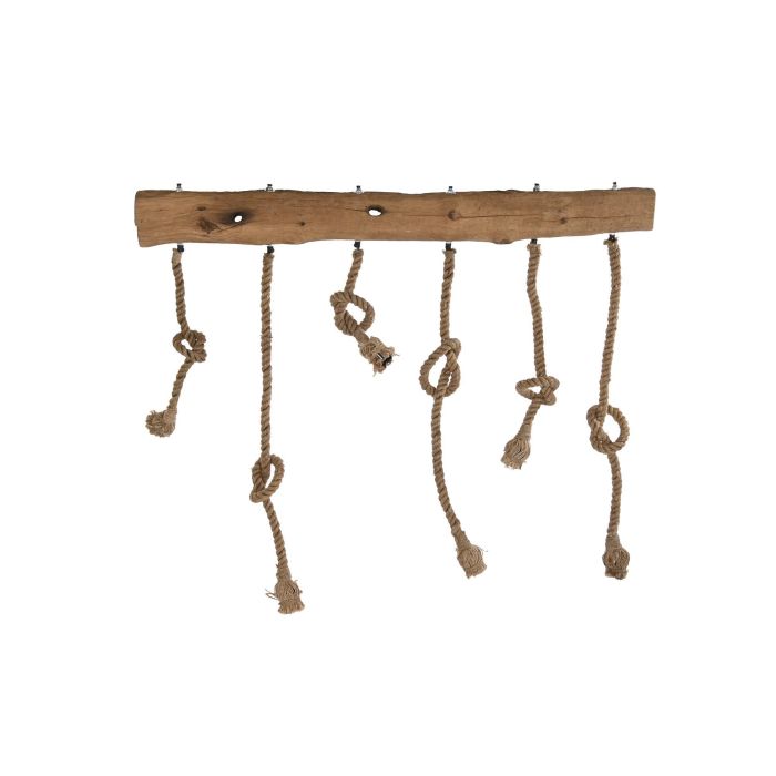 DKD Home Decor Lampara Techo Estilo Alpino Marron 15 x 86 x 118 cm Teca Reciclada y Cuerda Hecho a Mano 5