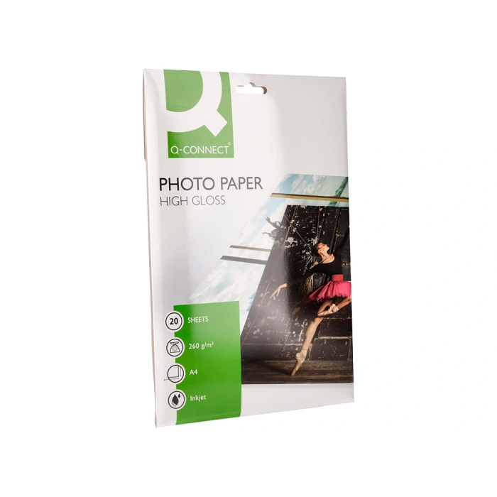 Q-connect KF02163 Papel Fotográfico Glossy A4 260gr Digital Photo Ink-Jet para Impresora Bolsa 20 Hojas Alta Calidad 3