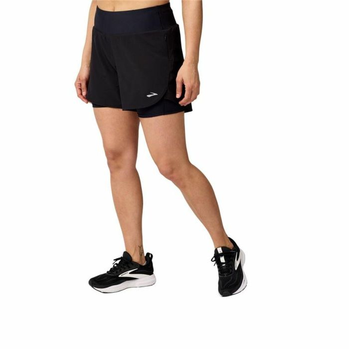 Pantalones Cortos Deportivos para Mujer Brooks Chaser 5" 2-In-1 20 Negro 44 7