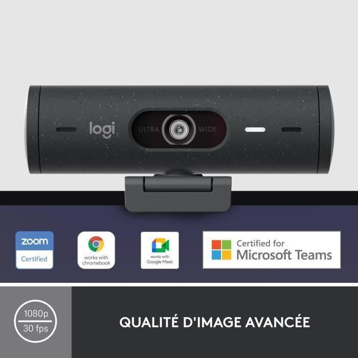 Logitech - BRIO 500 HD Webcam con Auto Expo - Graphite 1