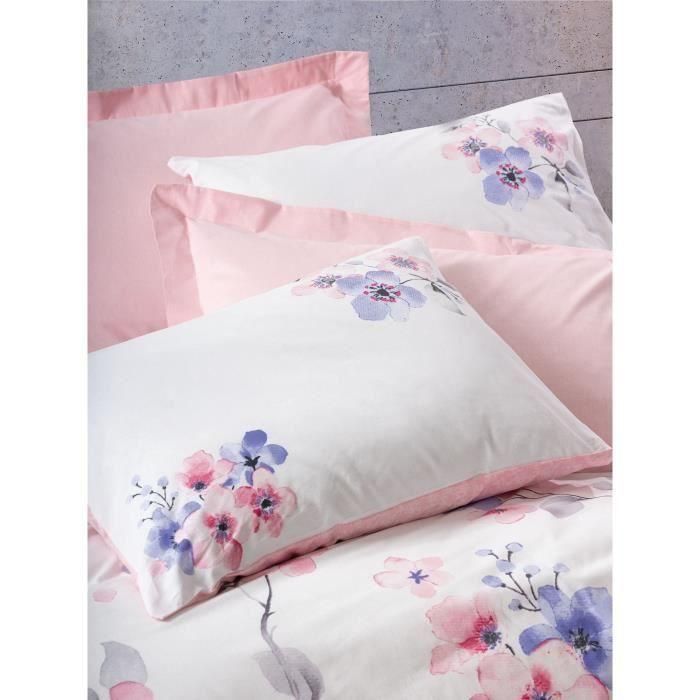 Juego de cama - 1 funda nórdica 220x240 cm + 2 fundas de almohada 60x60 cm - 100% algodón - Rosa 1 Juego de cama - 1 funda nórdica 220x240 cm + 2 fundas de almohada 60x60 cm - 100% algodón - Rosa 1