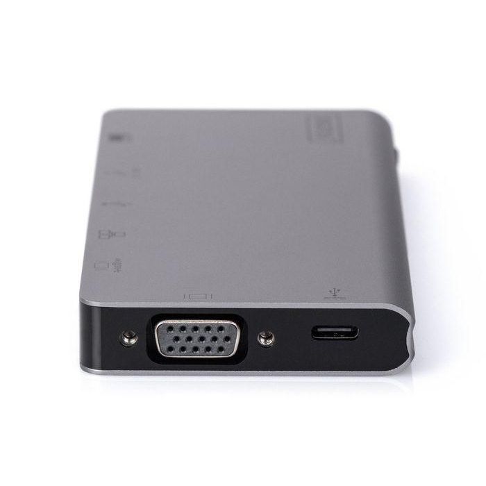 Digitus USB-C Multiport Travel Dock, 8 Port, gray 2x video, 2x USB-C, 2x USB3.0, RJ45,2x card reader 4 Digitus USB-C Multiport Travel Dock, 8 Port, gray 2x video, 2x USB-C, 2x USB3.0, RJ45,2x card reader 4