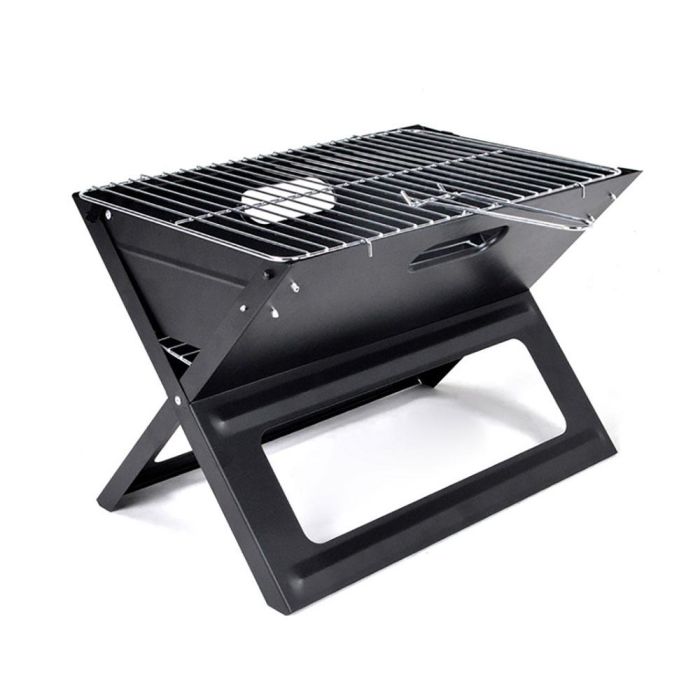 Barbacoa plegable en forma de X, tamaño 45x30x35cm, parrilla 44x28.5cm, negro Barbacoa plegable en forma de X, tamaño 45x30x35cm, parrilla 44x28.5cm, negro