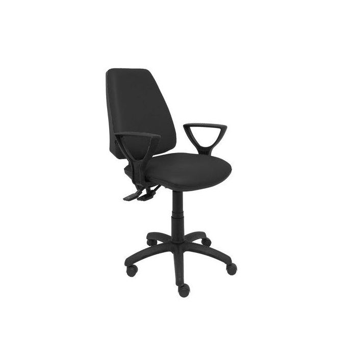 Silla Piqueras Y Crespo Elche S Brazos Fijos Mecanismo Asincro Regulable En Altura Ruedas Nylon Asiento Y Respaldo Tapizado Similpiel Negro