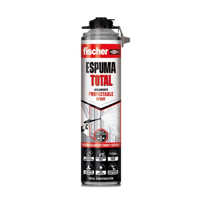 Fischer Espuma PU Proyectable para Aislamiento Térmico y Acústico de Edificaciones 700ml Blanco, Alta Eficacia Anti-Humedad y UV Fischer Espuma PU Proyectable para Aislamiento Térmico y Acústico de Edificaciones 700ml Blanco, Alta Eficacia Anti-Humedad y UV