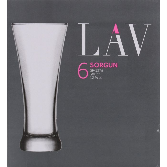 Set de 6 vasos para cerveza 380 cc marca Lav (4 Cajas) 4 Set de 6 vasos para cerveza 380 cc marca Lav (4 Cajas) 4