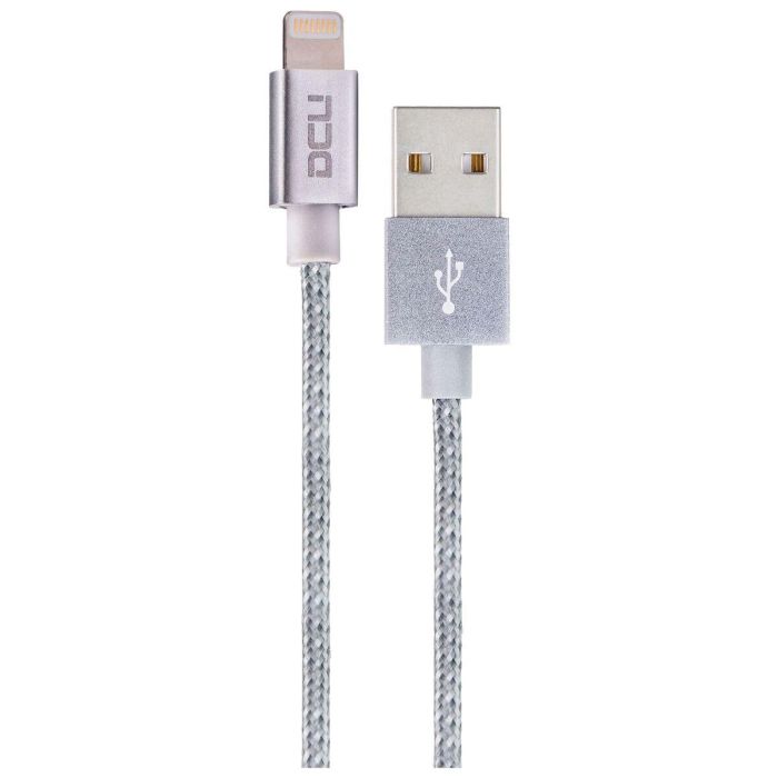 Cable Cargador USB Lightning iPhone DCU 34101205 Plateado 1 m 1 Cable Cargador USB Lightning iPhone DCU 34101205 Plateado 1 m 1