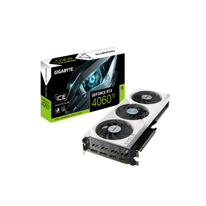 Tarjeta Gráfica Gigabyte GeForce RTX 4060 Ti EAGLE OC ICE 8G/ 8GB GDDR6