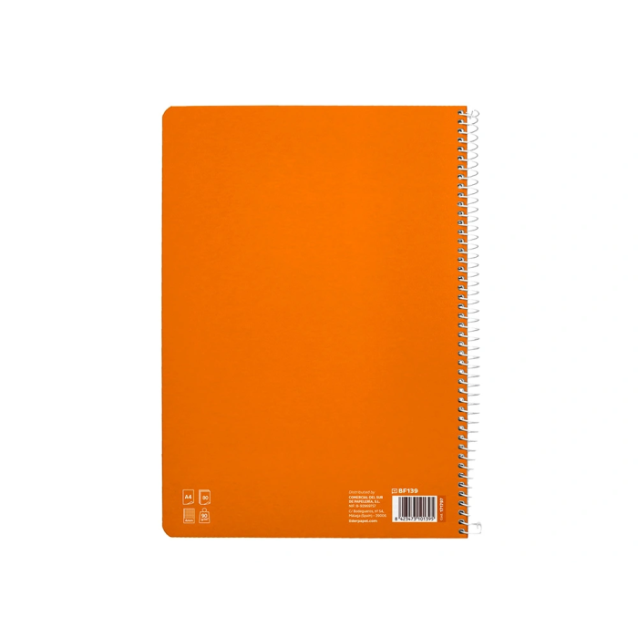 Liderpapel Cuaderno espiral A4 Pautaguía tapa dura 80 hojas 90gr cuadro pautado 4mm color naranja 2