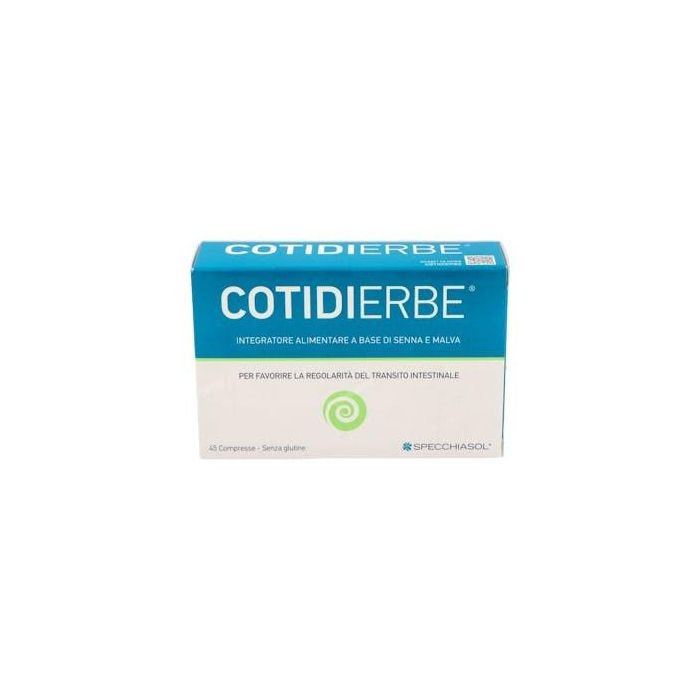 SPECCHIASOL Cotidierbe Suplemento con Sena, Malva y Canela para Tránsito Intestinal y Gases, 45 Comprimidos