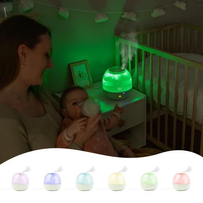 Humidificador de aire de burbujas Badabulle - Garantiza un buen nivel de humedad - Luz nocturna integrada - Boquilla de 360° - Hasta 16 horas de duración de la batería (2L) 3 Humidificador de aire de burbujas Badabulle - Garantiza un buen nivel de humedad - Luz nocturna integrada - Boquilla de 360° - Hasta 16 horas de duración de la batería (2L) 3