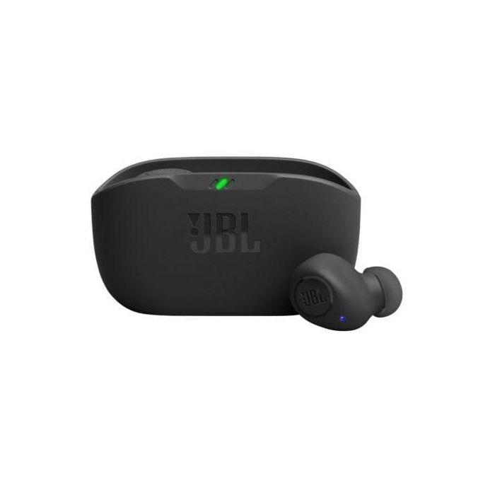 JBL JBLVBUDSBLK Auriculares Bluetooth Vibe Buds Negros True Wireless Sonido Deep Bass 32h Autonomía Estuche Carga IP54 Manos Libres