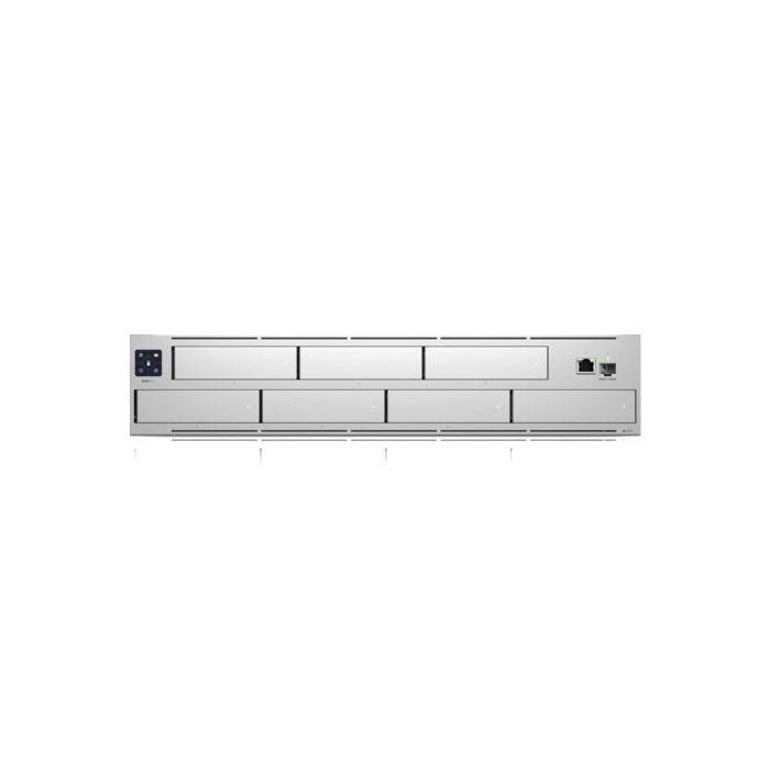 Ubiquiti (1) x 10/100/1000 Mbps RJ45 Ethernet, (1) x 1/10 Gbps SFP+ Ethernet, 7 x 2.5"/3.5" HDD bays, EU 1 Ubiquiti (1) x 10/100/1000 Mbps RJ45 Ethernet, (1) x 1/10 Gbps SFP+ Ethernet, 7 x 2.5"/3.5" HDD bays, EU 1