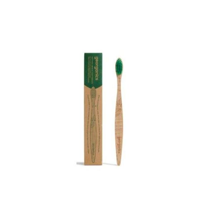 GEORGANICS Cepillo Dental Mediano de Madera de Haya sin BPA, Mango Compostable
