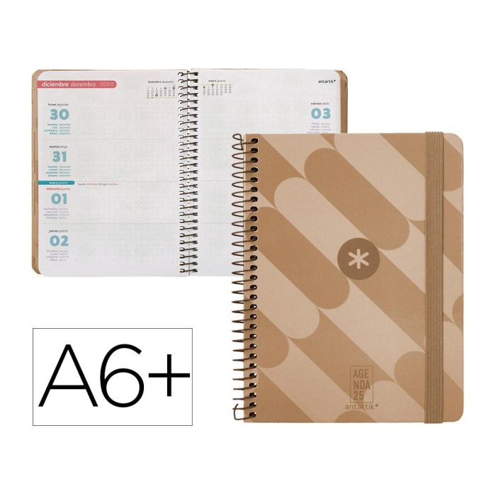 Agenda Espiral Antartik Pattern A6+ 2025 Semana Vista Color Rosa Nude Papel 80 gr 0 Agenda Espiral Antartik Pattern A6+ 2025 Semana Vista Color Rosa Nude Papel 80 gr 0