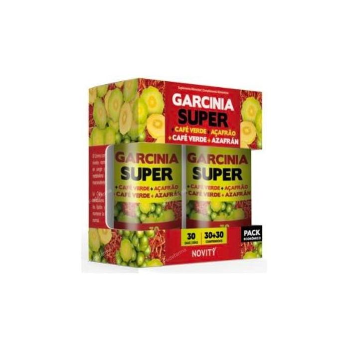DIETMED Garcinia Super+Café Verde+Azafrán Super 30+30Comprimidos - Ayuda a reducir el deseo de picoteo y potencia la quema de grasas