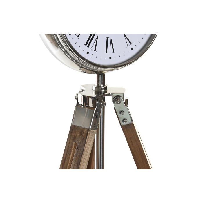 DKD Home Decor Reloj de Pie Tradicional con Trípode, Color Natural y Plateado, de Aluminio y Madera de Mango, 83x45x36 cm 2 DKD Home Decor Reloj de Pie Tradicional con Trípode, Color Natural y Plateado, de Aluminio y Madera de Mango, 83x45x36 cm 2