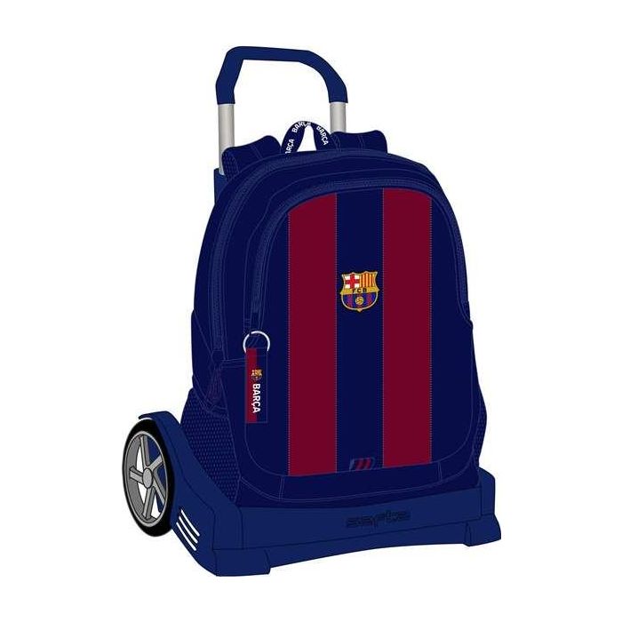 Mochila Escolar con Ruedas F.C. Barcelona Rojo Azul marino 32 x 44 x 16 cm