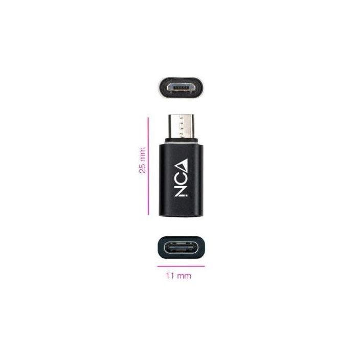 Nanocable 10.02.0014 Adaptador MicroUSB Macho a USB Tipo-C Hembra Carga y Datos Negro 1 Nanocable 10.02.0014 Adaptador MicroUSB Macho a USB Tipo-C Hembra Carga y Datos Negro 1
