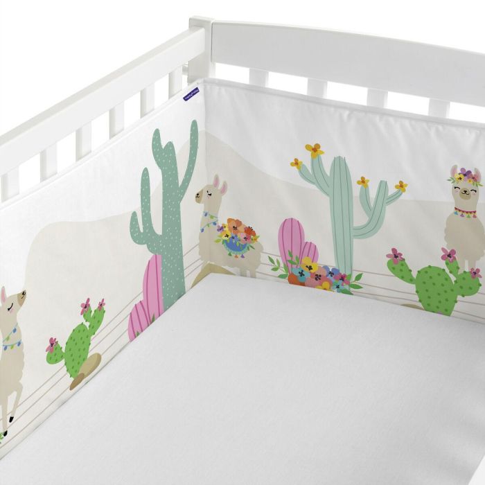 Protector de Cuna HappyFriday Moshi Moshi Cute llamas Multicolor 210 x 40 cm 3