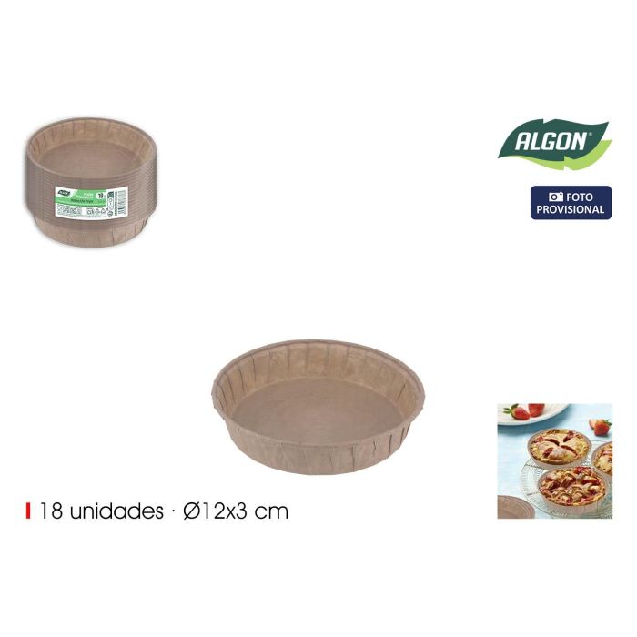 Set de 18 moldes para horno de papel 12x3 cm Algon - Inde (24 Unidades) Set de 18 moldes para horno de papel 12x3 cm Algon - Inde (24 Unidades)