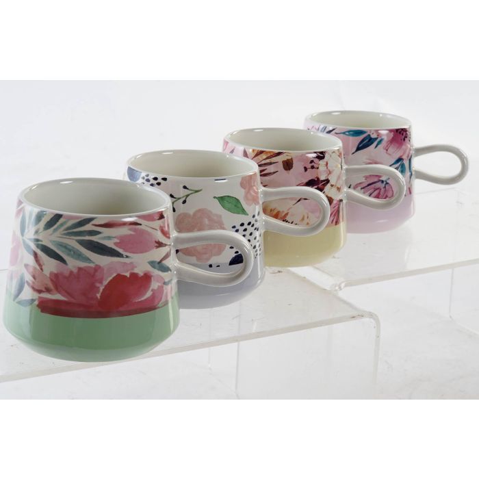 DKD Home Decor Taza Mug Shabby Flores Multicolor 360ml Gres Apto Microondas y Lavavajillas (Pack de 12 Unidades Surtidas) 3 DKD Home Decor Taza Mug Shabby Flores Multicolor 360ml Gres Apto Microondas y Lavavajillas (Pack de 12 Unidades Surtidas) 3