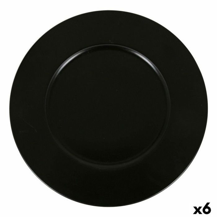 Bajo Plato Inde Negro Porcelana 6 Unidades