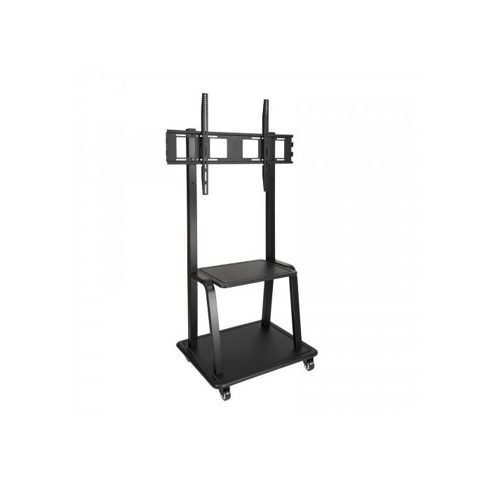 TooQ Soporte de suelo para TV/monitor 37"-100", FS20100M-B, hasta 150 kg, ajustable, 2 bandejas, negro