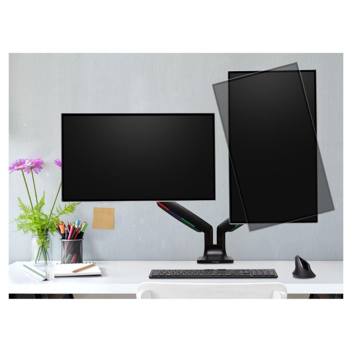 Kensington Brazo para Monitor 2TFT Ajustable en Altura con un Toque para Dos Monitores Montaje Escritorio Negro 1