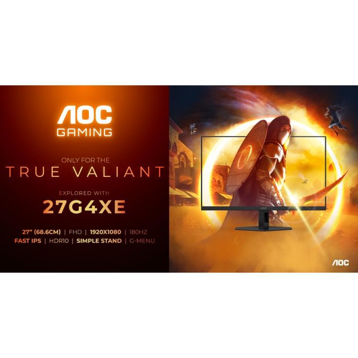 AOC 27G4XE Monitor Gaming 27" Full HD IPS 180Hz 0.5ms GtG G-Sync Compatible HDR10 Negro 1