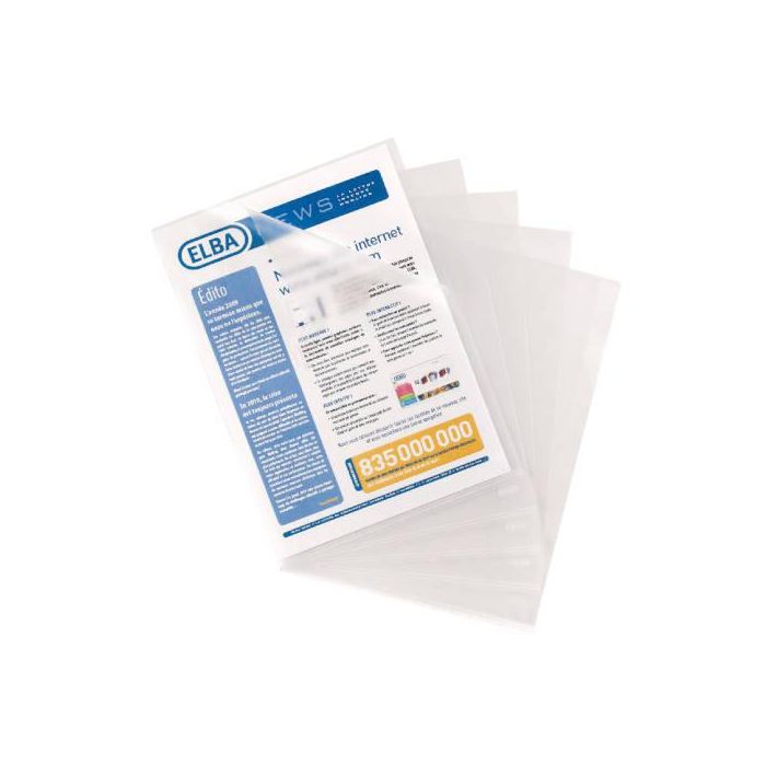 Elba Carpeta Dossier Uñero Standard Folio 140 Micras Piel Naranja Transparente Caja 100 Unidades