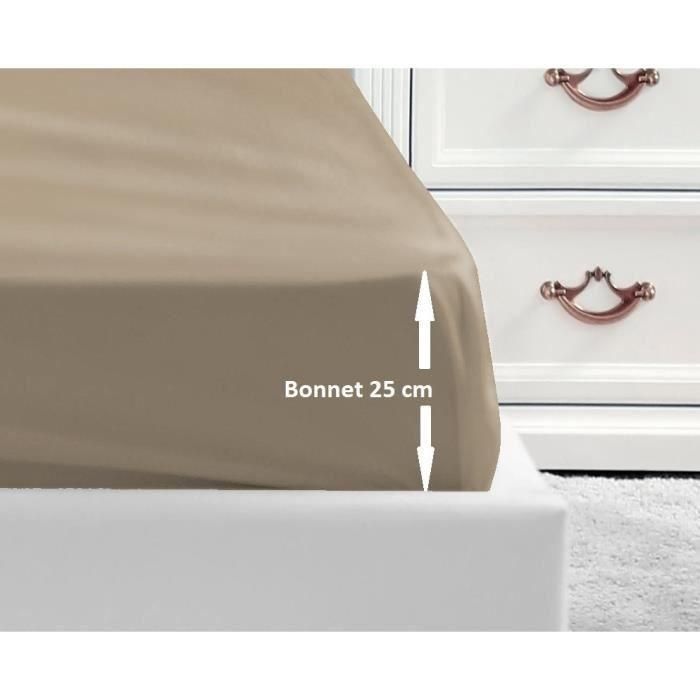 LOVELY HOME Sábana ajustable 100% algodón 90x190x25 cm beige LOVELY HOME Sábana ajustable 100% algodón 90x190x25 cm beige