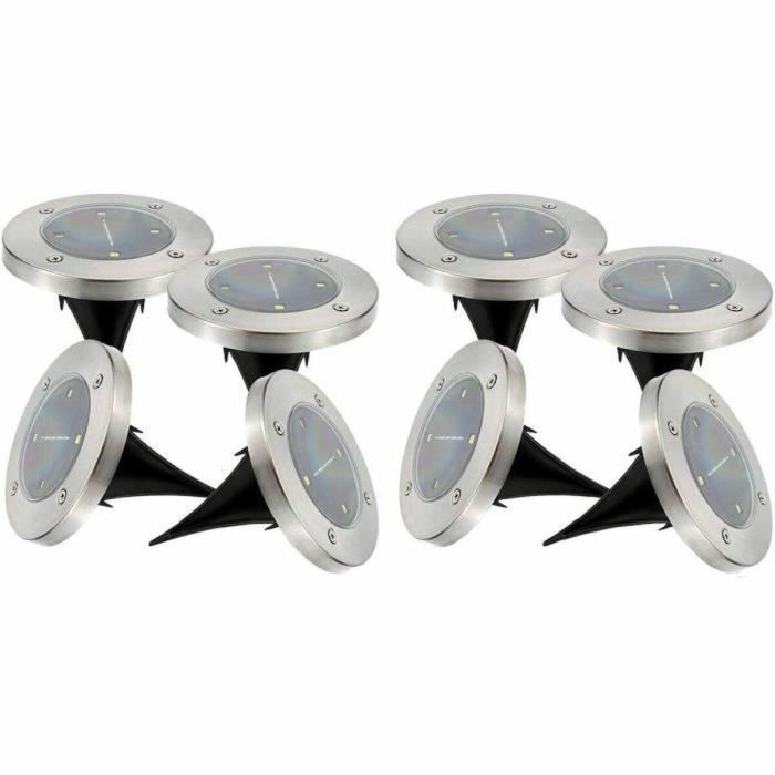 Lumisky LUM3760093543460 Juego de 8 focos solares DECKY redondos de acero inoxidable para empotrar LED blanco frío Ø12 cm Lumisky LUM3760093543460 Juego de 8 focos solares DECKY redondos de acero inoxidable para empotrar LED blanco frío Ø12 cm