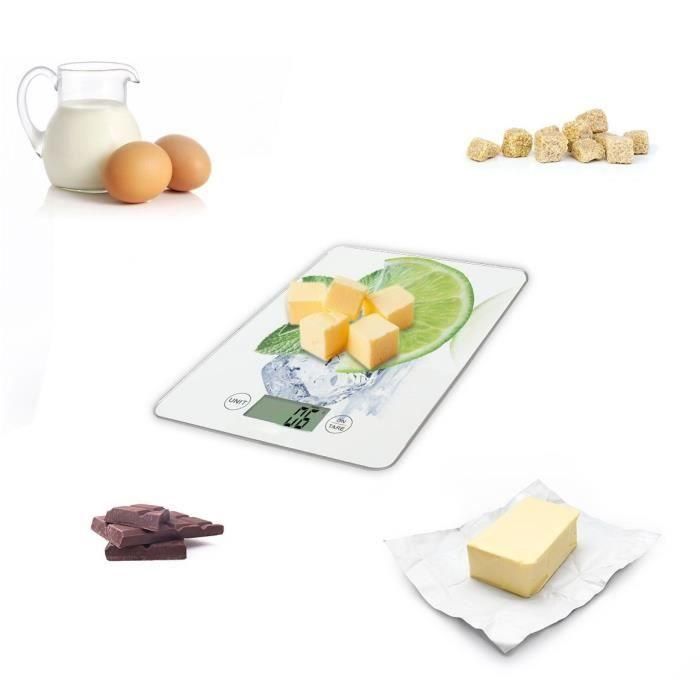 Little Balance Báscula de Cocina Electrónica Limón 5 Kg, 1 g Graduación, Pantalla LCD Gris, Tara Automática 1