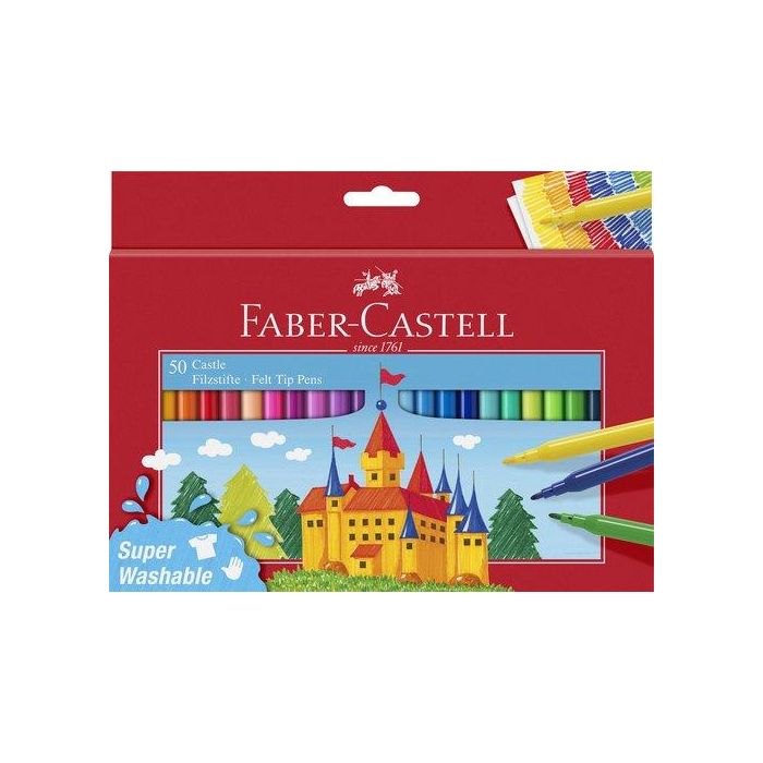 Rotulador Fibra Faber-Castell Escolar Caja De 50