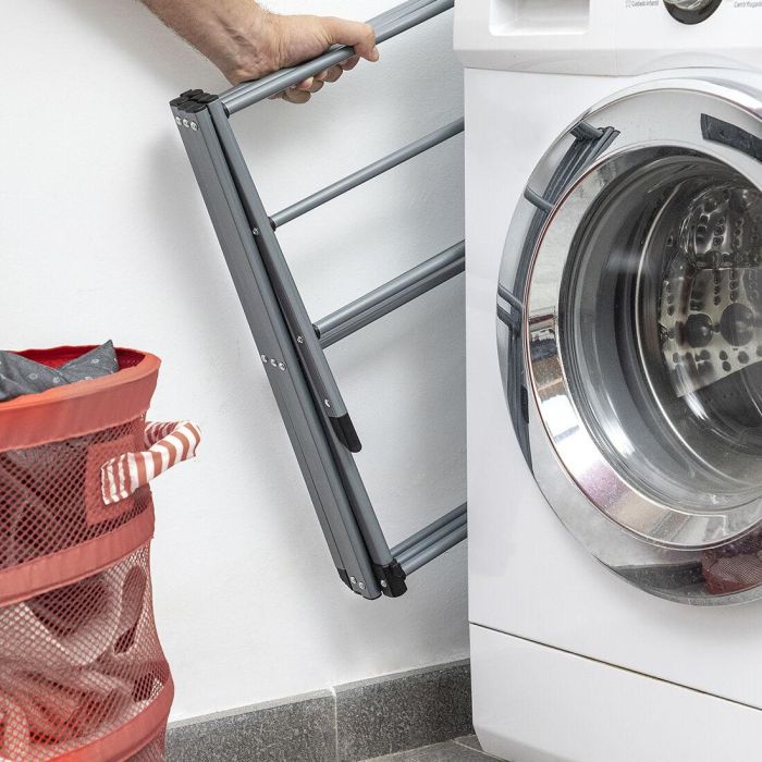 Tendedero Metálico Plegable y Extensible con 3 Alturas Cloxy InnovaGoods 11 barras 11 Tendedero Metálico Plegable y Extensible con 3 Alturas Cloxy InnovaGoods 11 barras 11