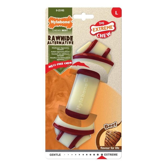 Nylabone Rawhide Knot Bone Beef L 1 Nylabone Rawhide Knot Bone Beef L 1
