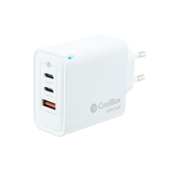 Cargador de Pared CoolBox COO-CUP-65CCA Blanco 65 W Cargador de Pared CoolBox COO-CUP-65CCA Blanco 65 W