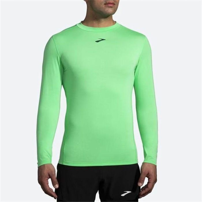 Camiseta de Manga Larga Hombre Brooks High Point Verde M 3 Camiseta de Manga Larga Hombre Brooks High Point Verde M 3