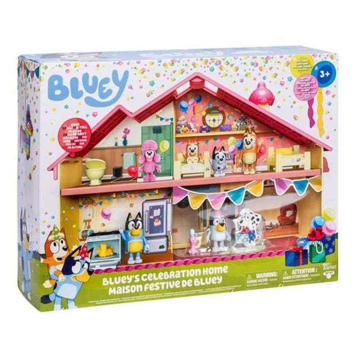 Casa celebracion de bluey.incluye once piezas, una figura de bluey festivo y pegatinas para decorar la casa. 4 Casa celebracion de bluey.incluye once piezas, una figura de bluey festivo y pegatinas para decorar la casa. 4