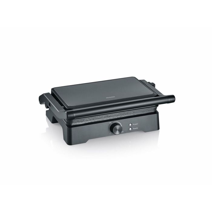 Severin KG2391 Parrilla Eléctrica, Superficie de Cocción 28x17cm, Apertura 180°, 1800W