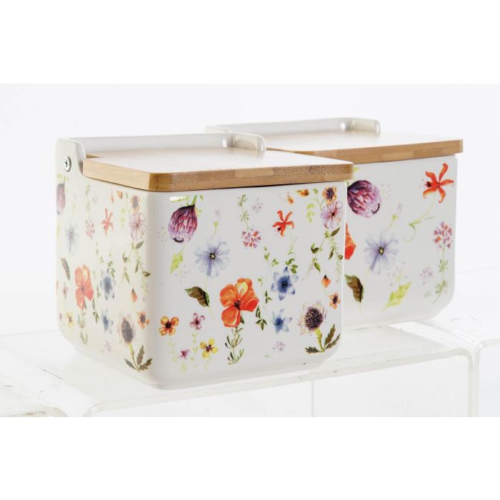 DKD Home Decor Bloom 2021 Salero Shabby Multicolor 12.5 x 12 x 12.5 cm (4 Unidades) 1