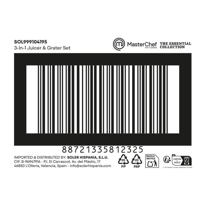 Inde Exprimidor y Rallador 4 en 1, 13.7x9.1x13.8 cm, 3.57 kg (12 Unidades) 1