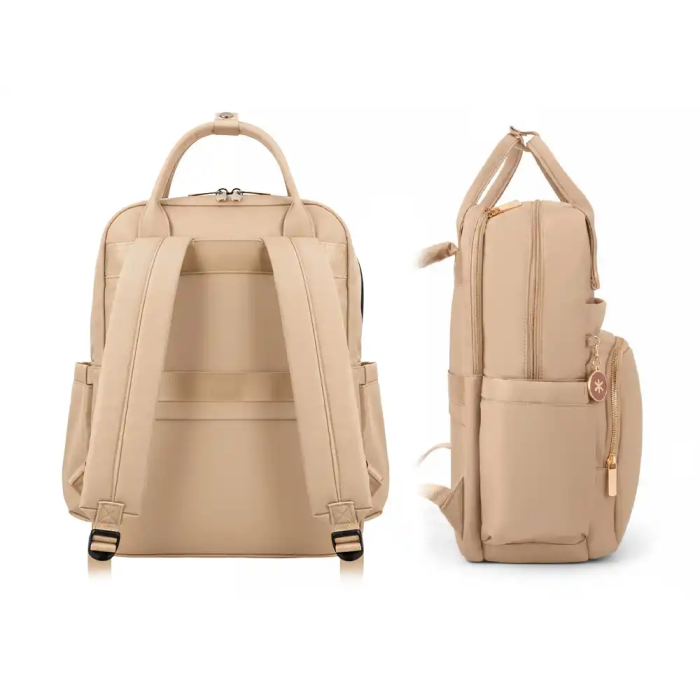 Antartik Mochila Nova Compartimentos Nailon Repelente Agua Beige 410x180x320 mm 2