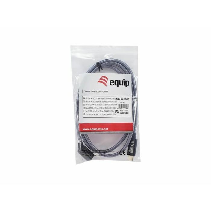 EQUIP 128421 Cable USB-C a USB-C 1m 20Gbps PD240W 4K/60Hz Trenzado Negro 4
